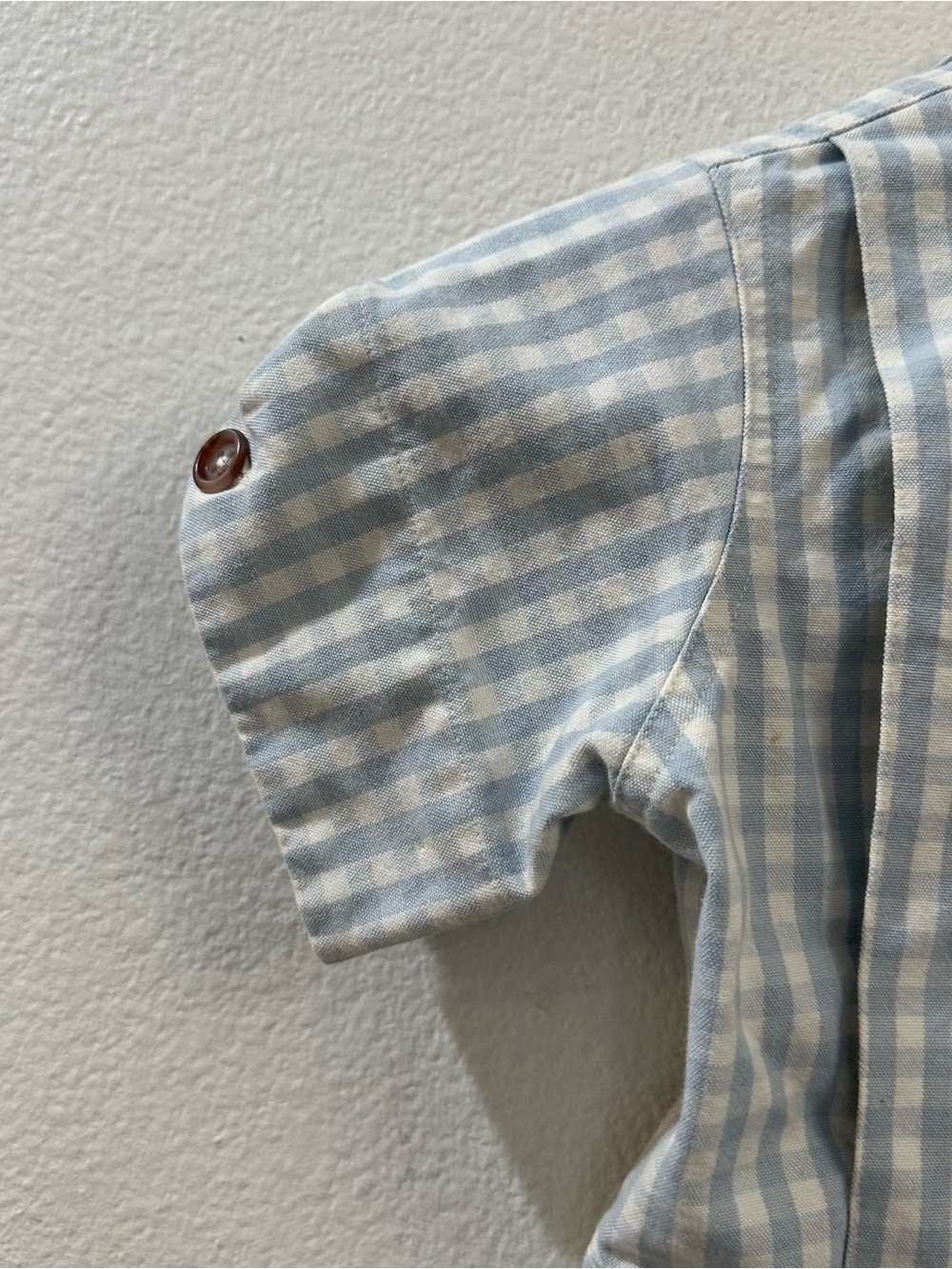 Christy Dawn Kids Light Blue Gingham Romper Jumpsuit Size 2T - Picture 7 of 9